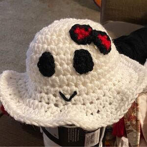 Kids Ghost Crochet Hat Costume - White and Black